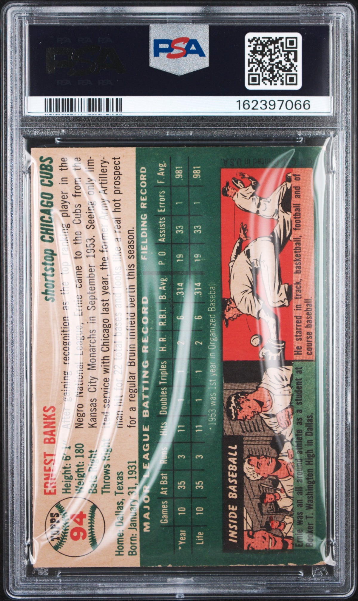 1954 Topps Ernie Banks #94 PSA 4