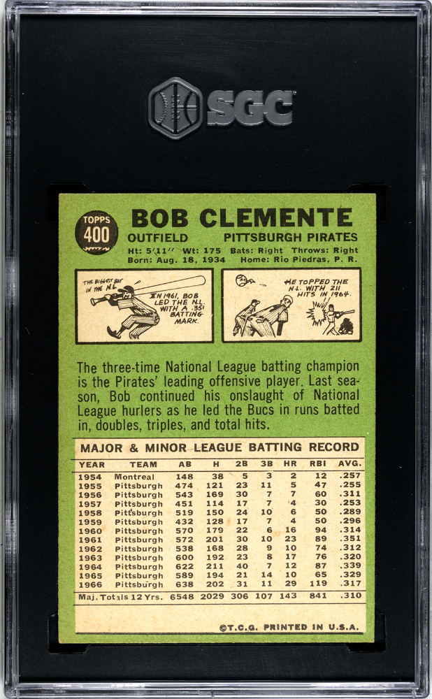 1967 Topps Bob Clemente #400 SGC 5.5