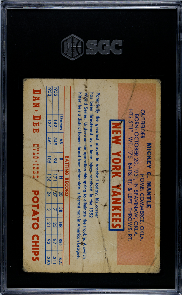 1954 Dan-Dee Potato Chips Mickey Mantle SGC 1