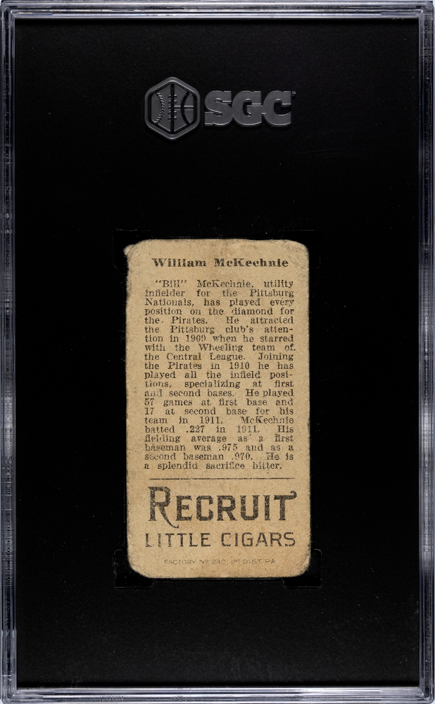 1912 Recruit Little Cigars (T207) Bill Mckechnie SGC 1