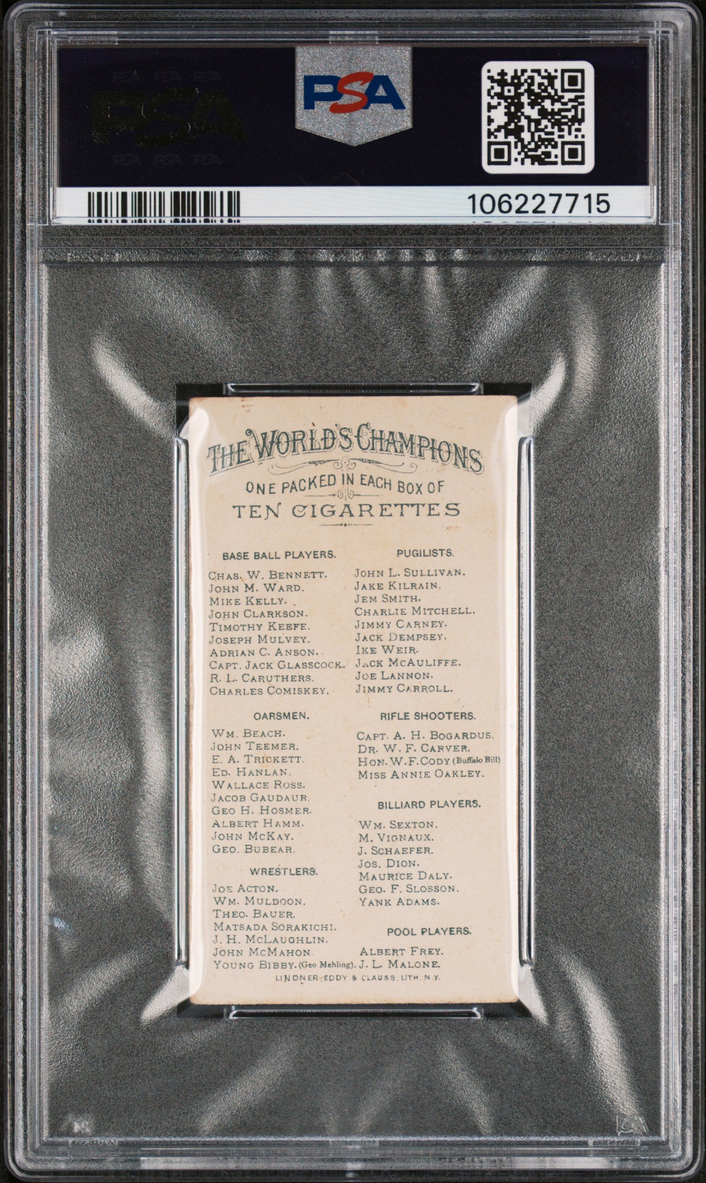 1888 N28 Allen & Ginter John Clarkson Baseball PSA 3