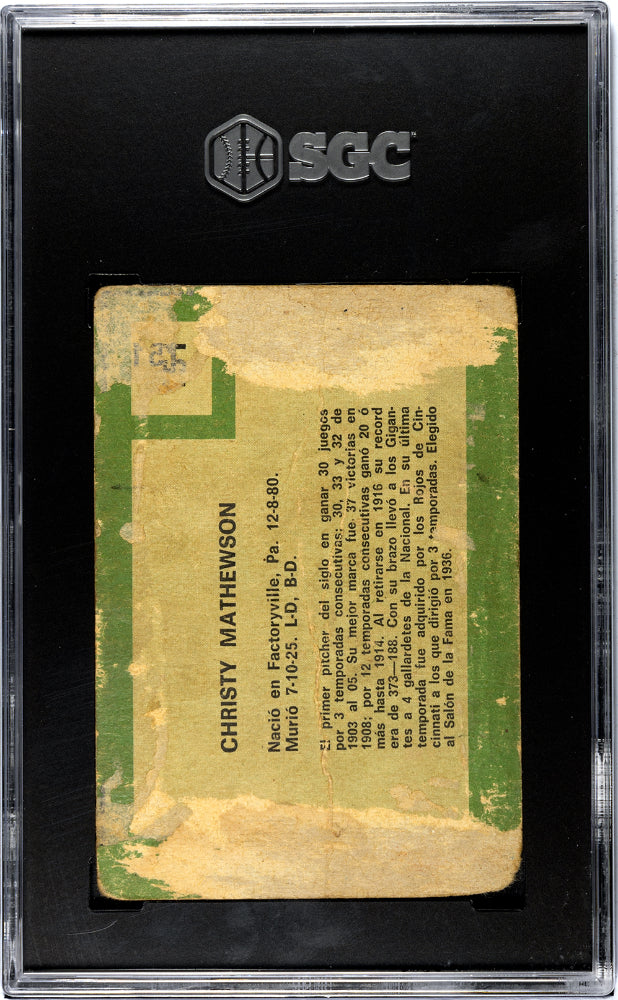 1967 Topps Venezuelan Christy Mathewson #151 SGC 1