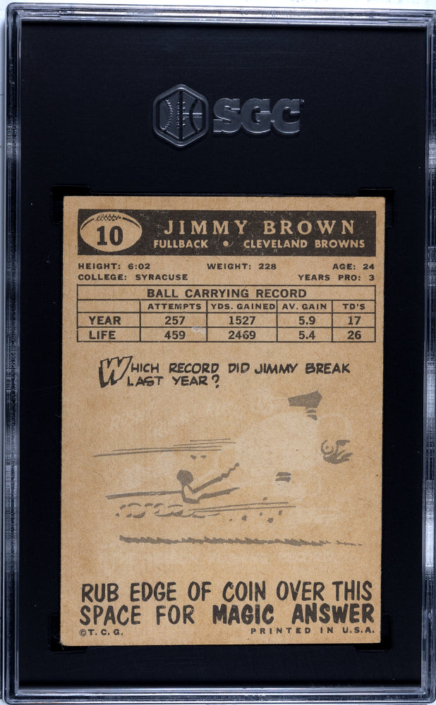 1959 Topps Jimmy Brown #10 SGC 5