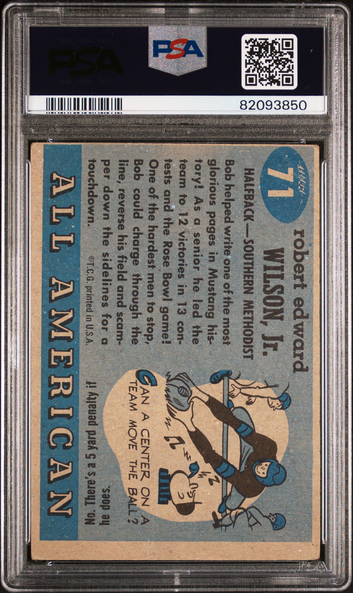 1955 Topps All-Amer. Bob Wilson #71 PSA A Auto A