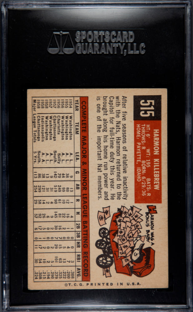 1959 Topps Harmon Killebrew #515 SGC 4.5