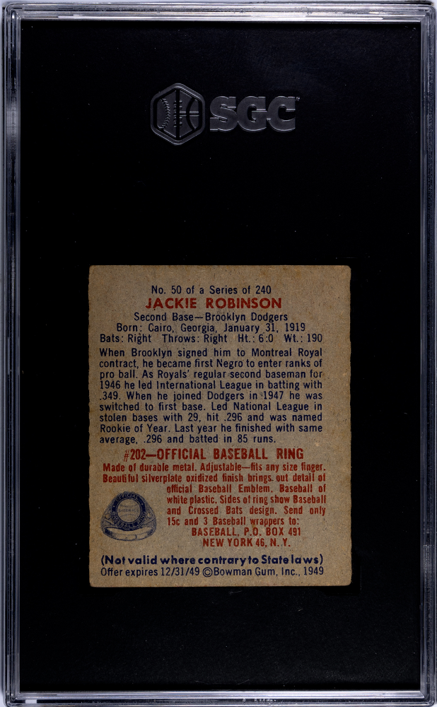 1949 Bowman Jackie Robinson #50 SGC 4
