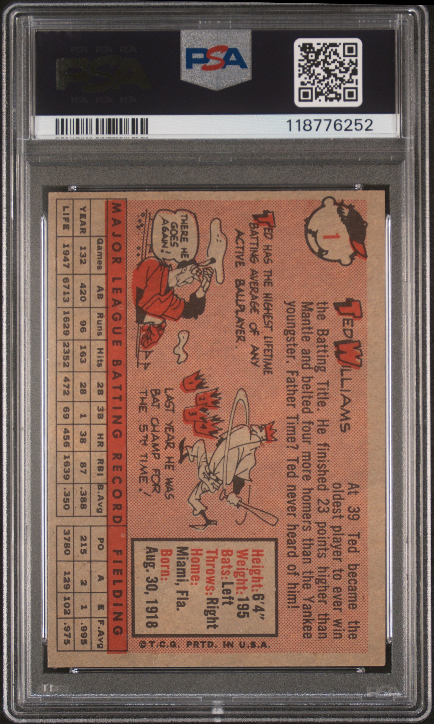 1958 Topps Ted Williams #1 PSA 6.5