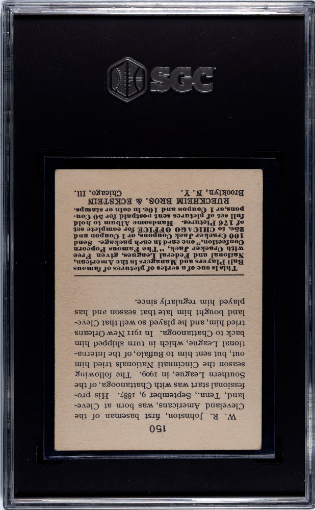 1915 Cracker Jack W. R. Johnston #150 SGC 5.5