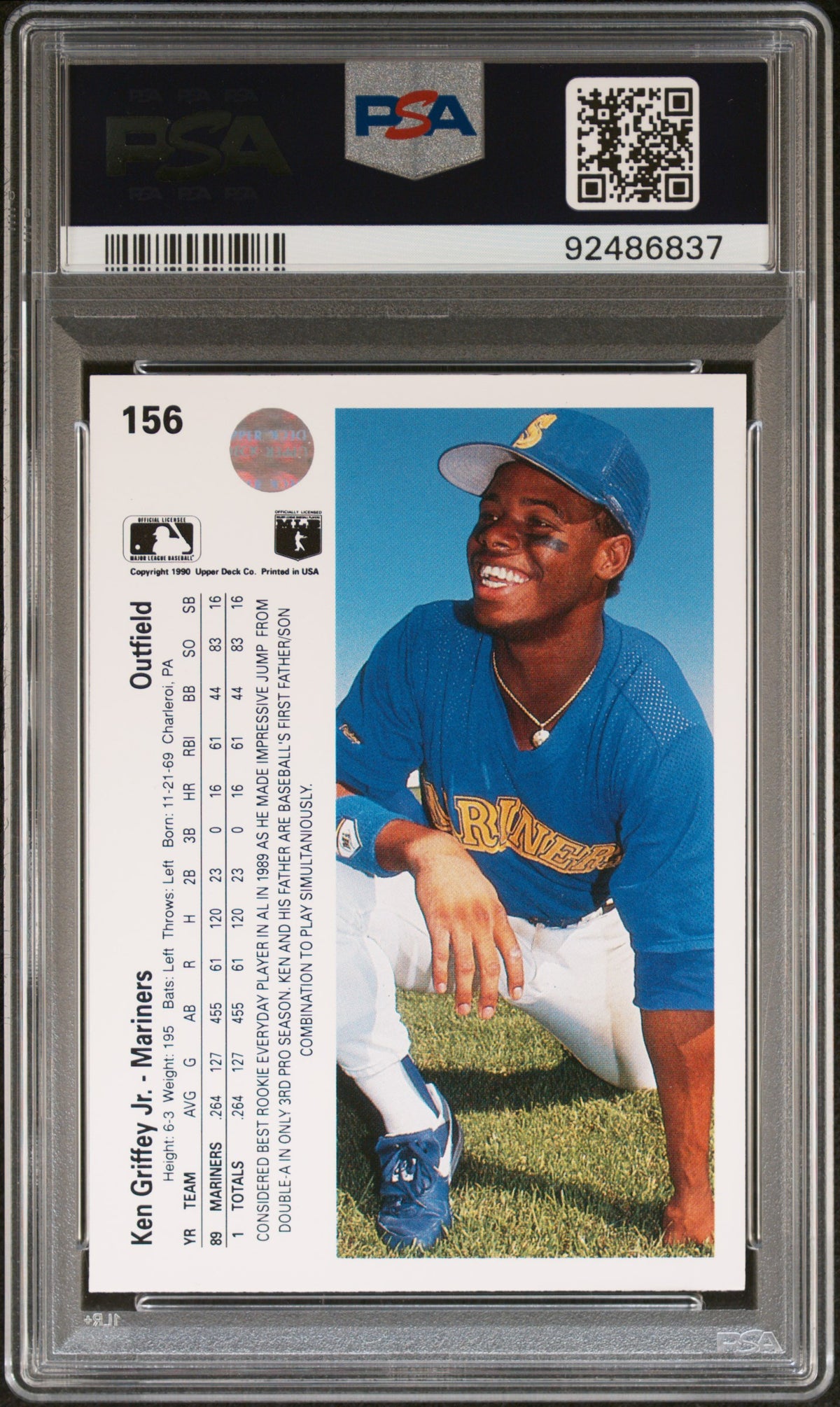 1990 Upper Deck Ken Griffey JR. #156 PSA 10