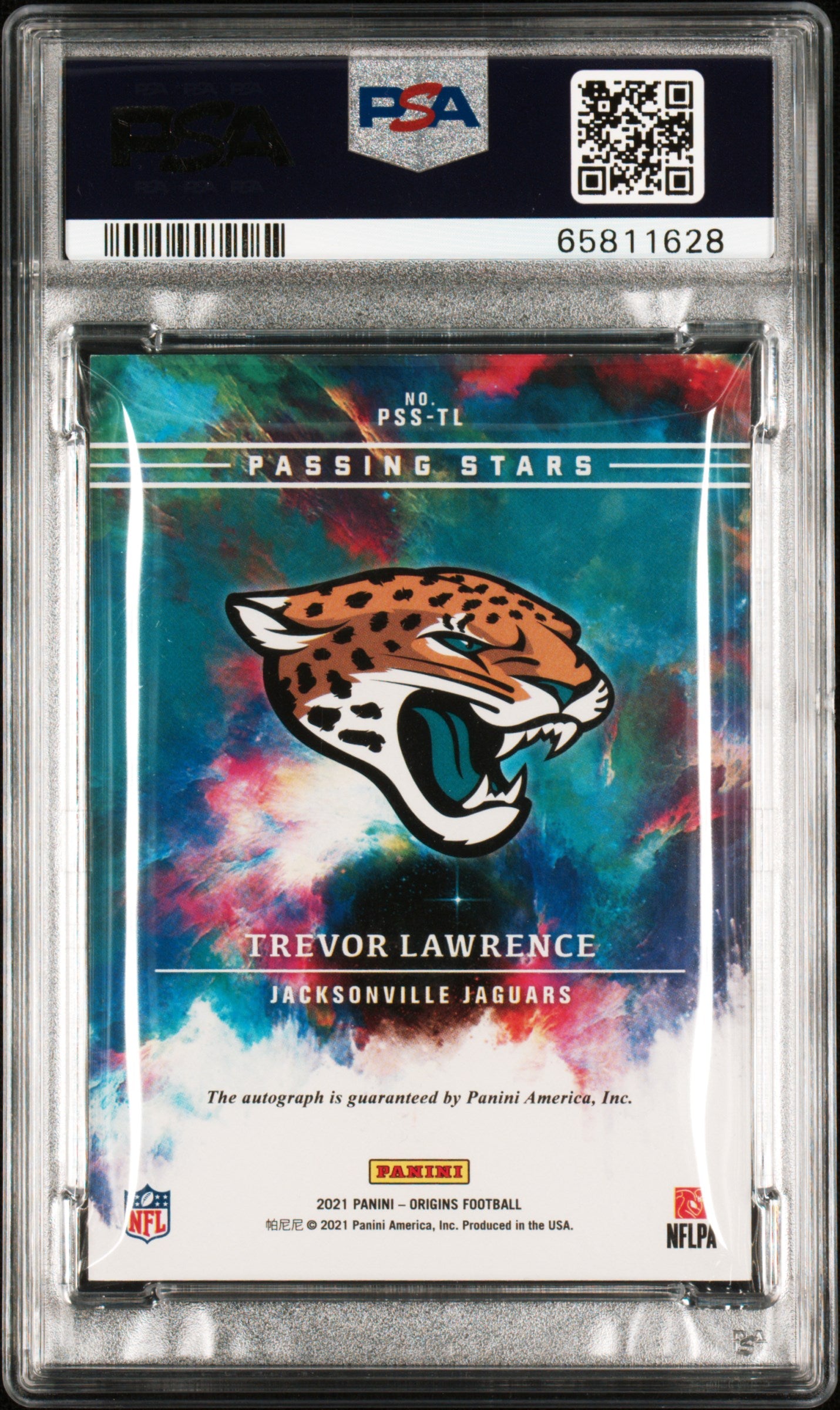 2021 Panini Origins Passing Stars Trevor Lawrence #TL SIG. 07/10 PSA 9 Auto 10