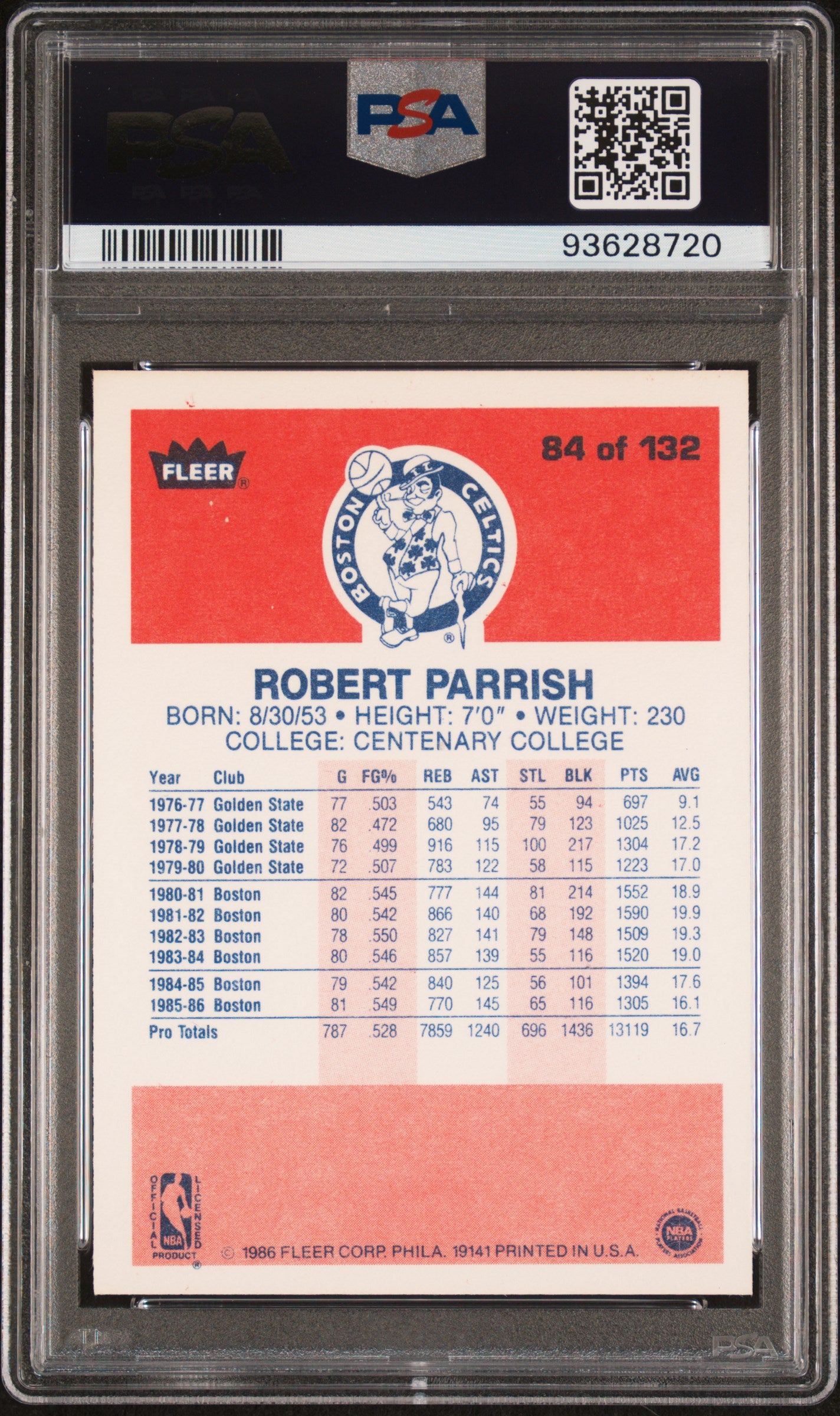 1986 Fleer Robert Parrish #84 PSA 9