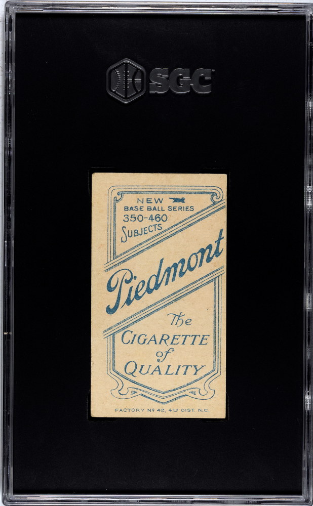 1911 Piedmont Cigarettes (T206) Ty Cobb Portrait, Red Background No. 42 SGC 3.5