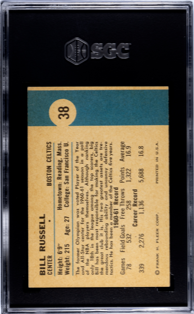 1961 Fleer Bill Russell #38 SGC 4.5