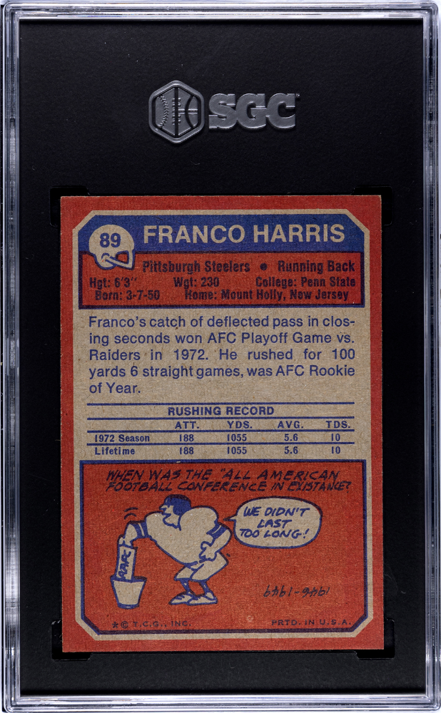 1973 Topps Franco Harris #89 SGC 8