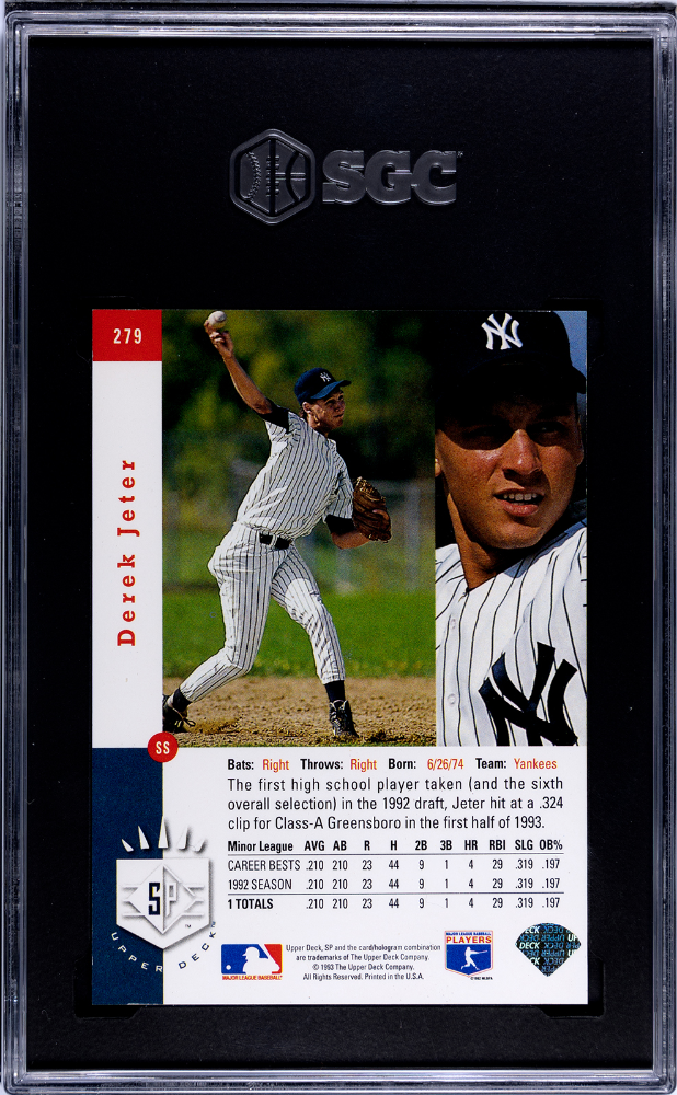 1993 Upper Deck SP Derek Jeter #279 SGC 9.5