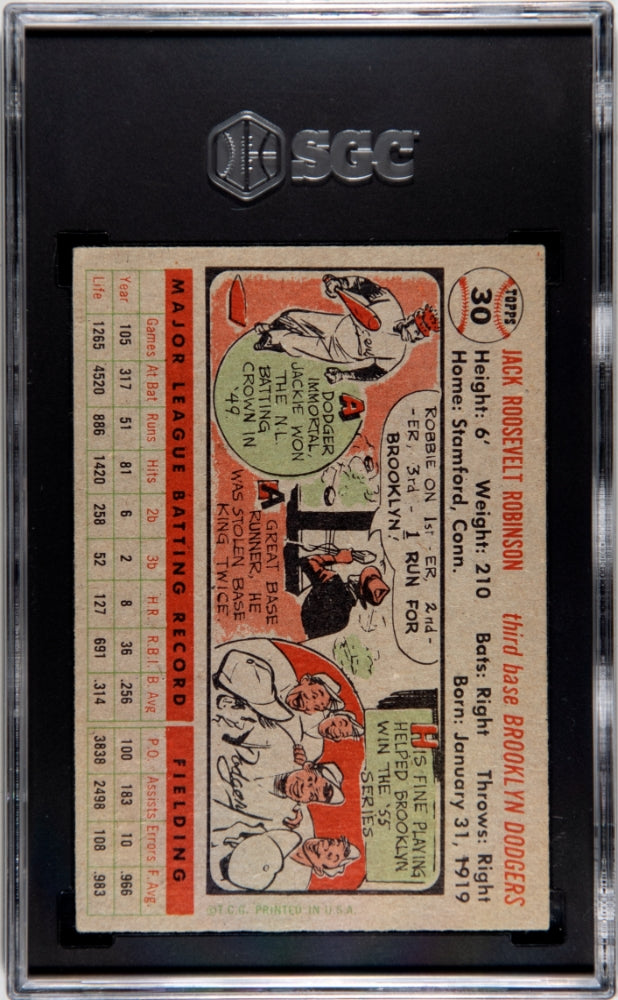 1956 Topps Jackie Robinson #30 Gray Back SGC 4.5