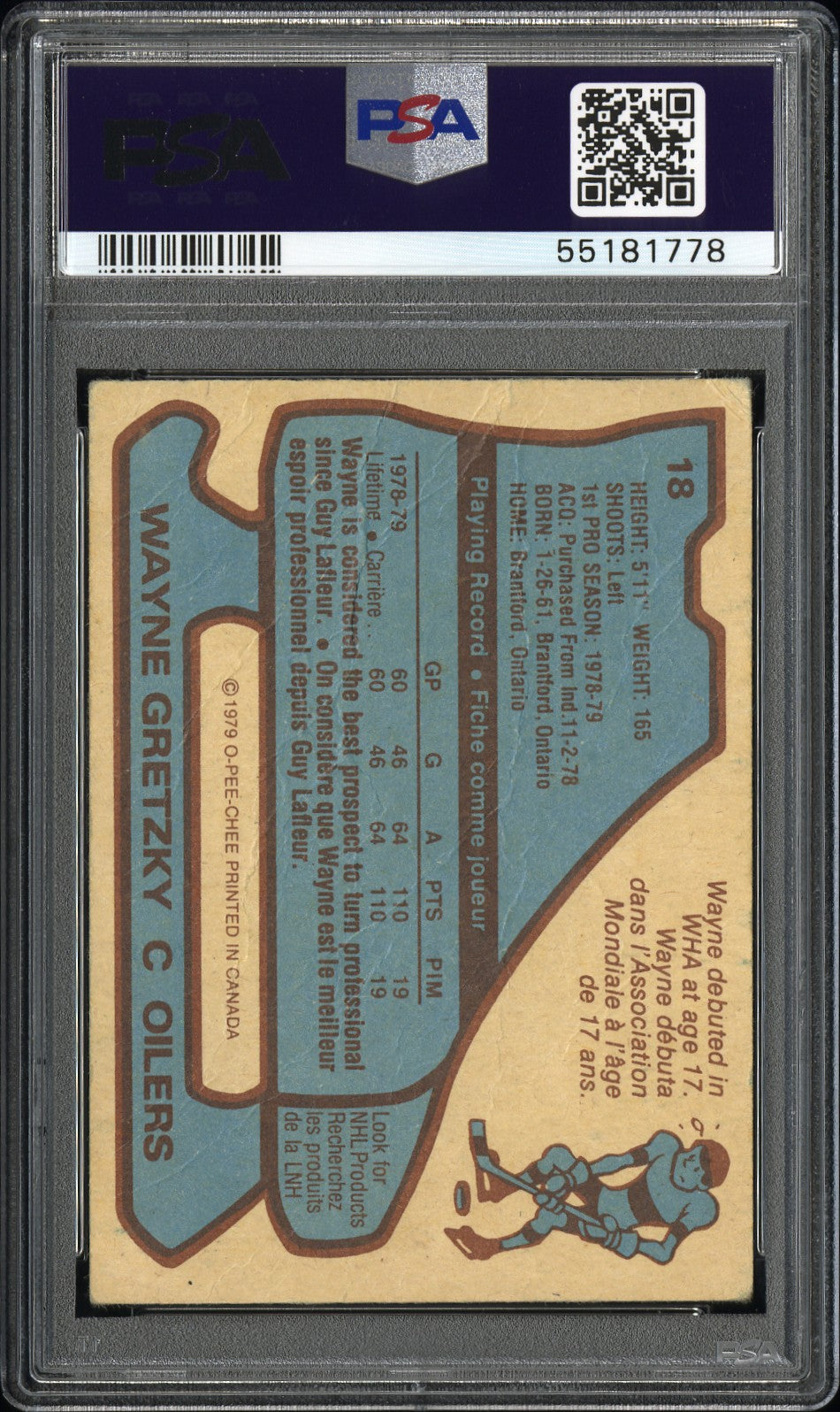 1979 O-Pee-Chee Wayne Gretzky #18 PSA 1