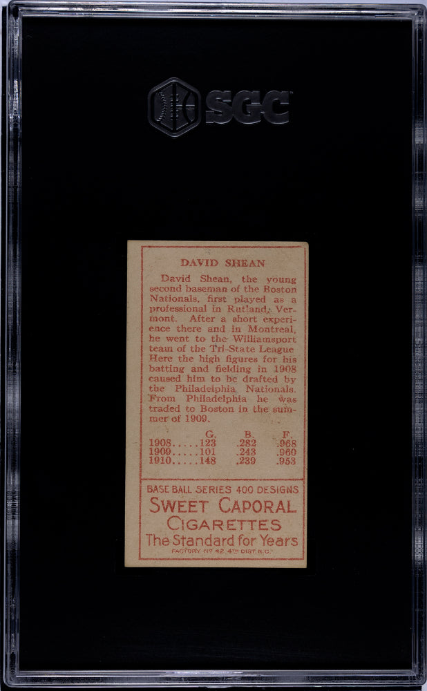 1911 Sweet Caporal (T205) David Shean Rustlers SGC A