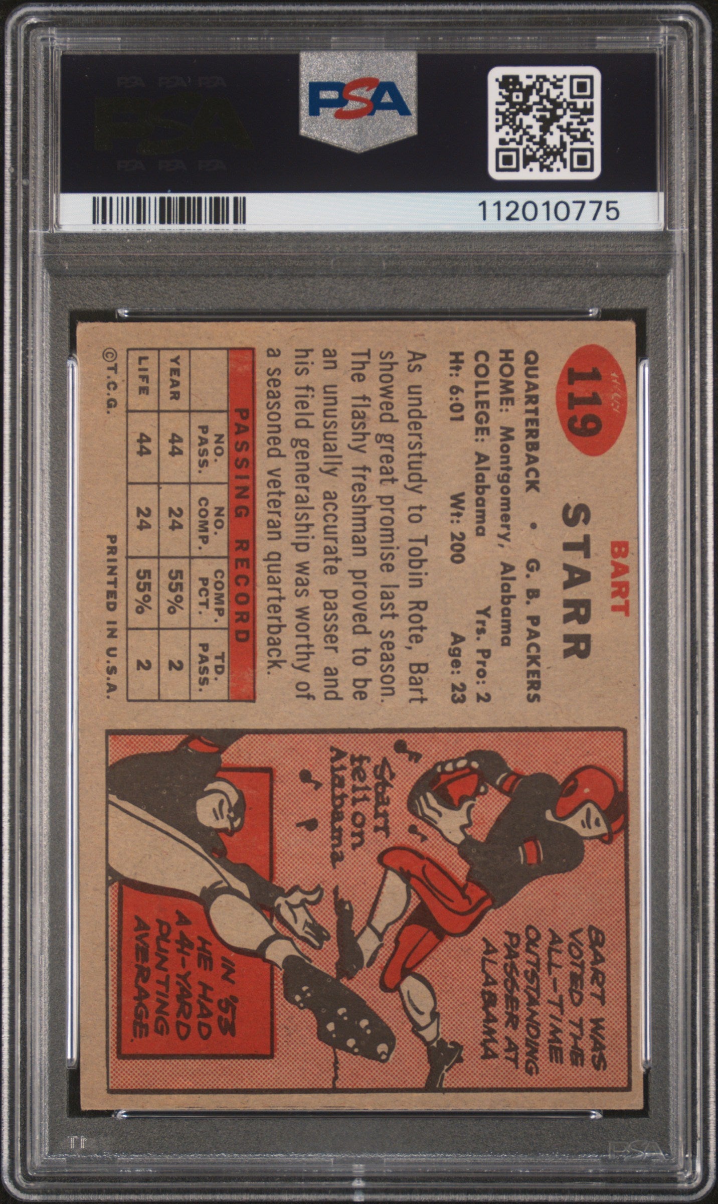 1957 Topps Bart Starr #119 PSA 3.5