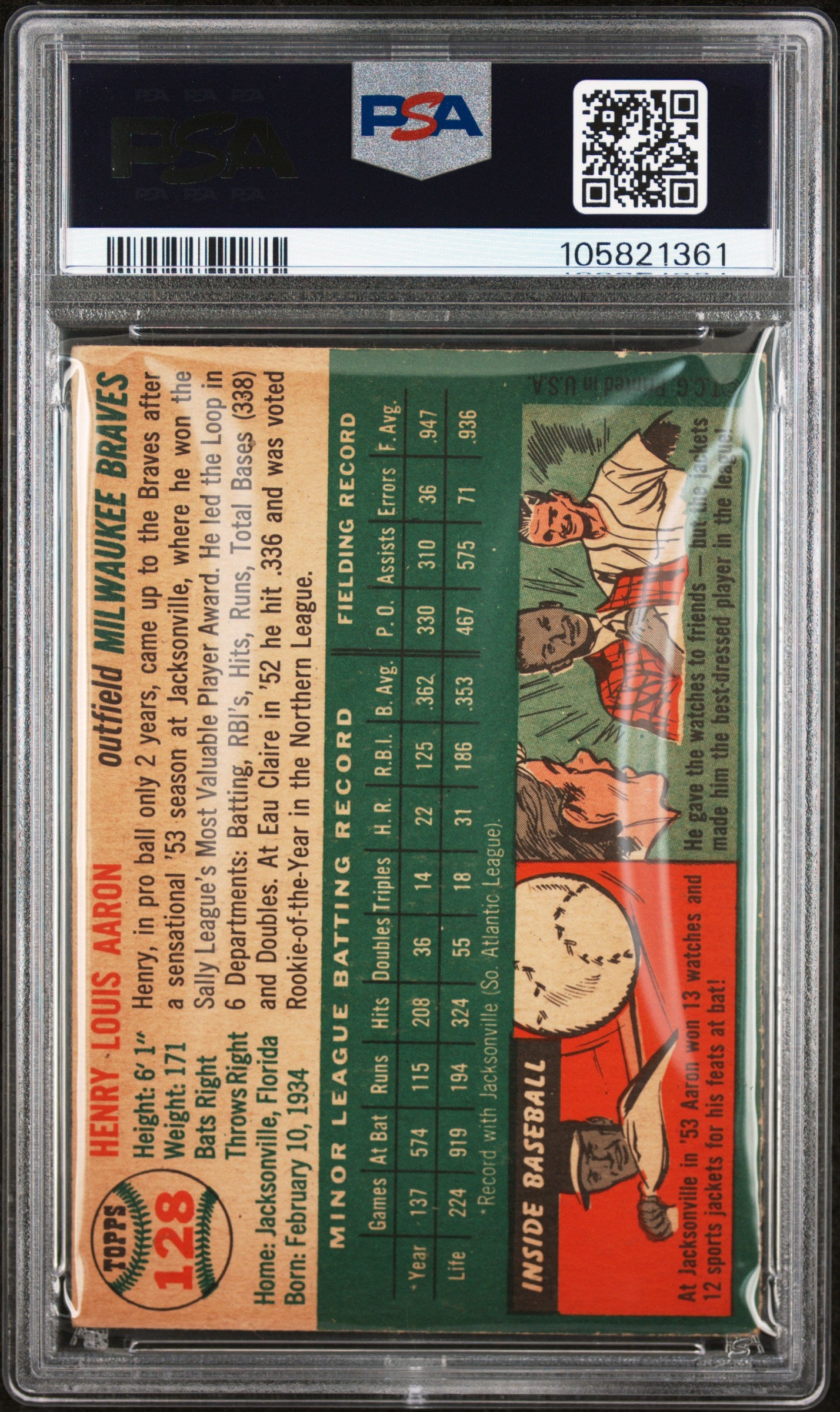 1954 Topps Henry Aaron #128 PSA 4