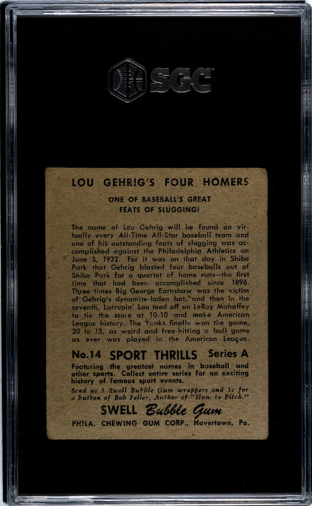 1948 Swell Sport Thrills Lou Gehrig #14 SGC 1