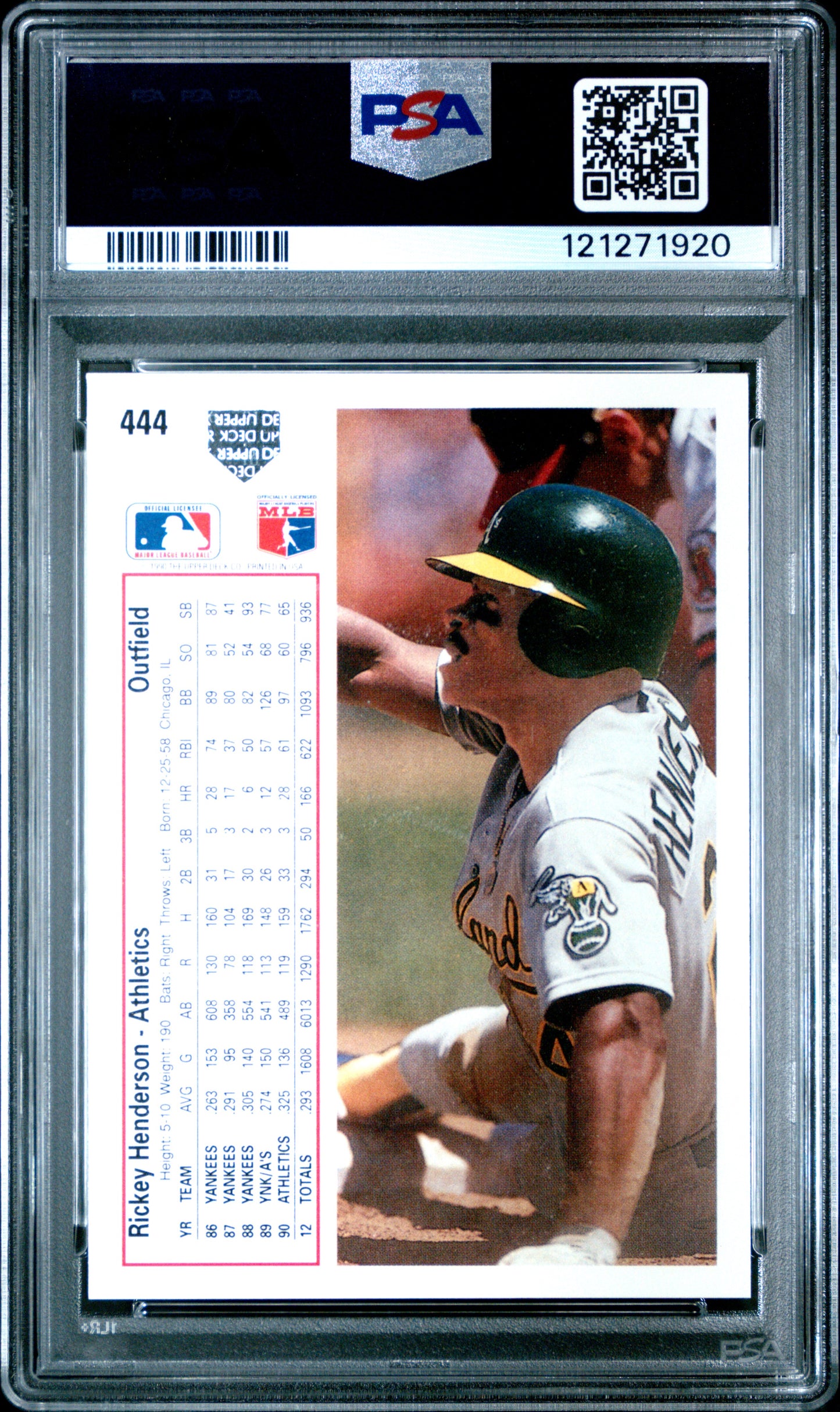 1991 Upper Deck Rickey Henderson #444 PSA 10