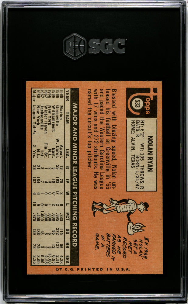 1969 Topps Nolan Ryan #533 SGC 7