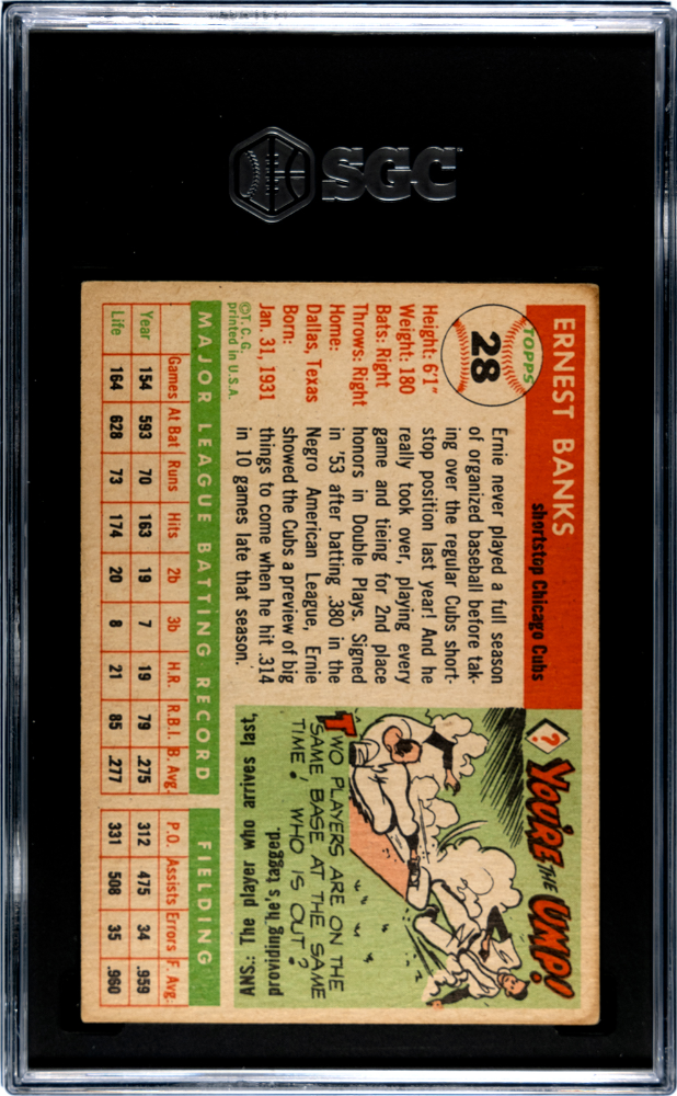 1955 Topps Ernie Banks #28 SGC 3