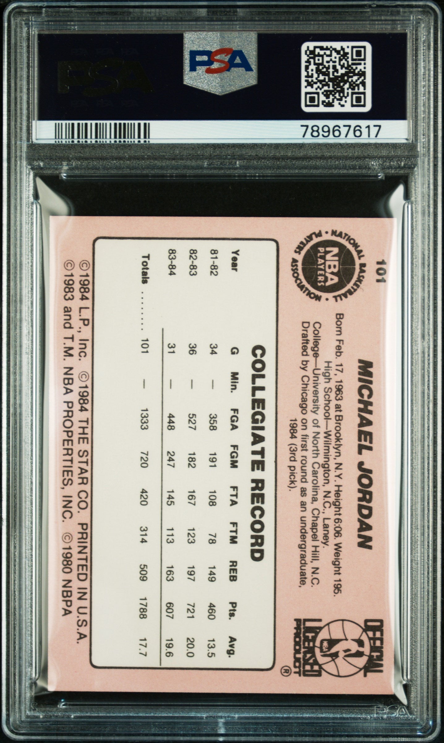 1984 Star Michael Jordan #101 PSA 7