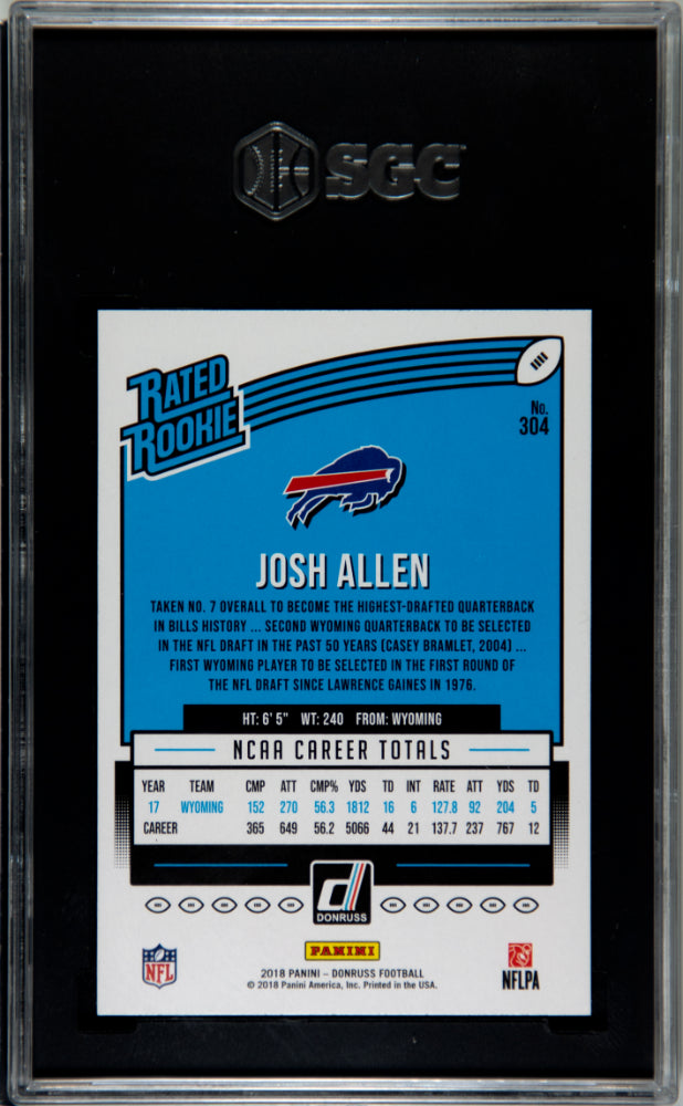 2018 Donruss Josh Allen #304 SGC 10