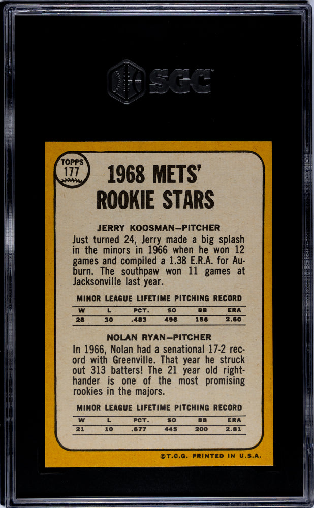 1968 Topps Nolan Ryan #177 SGC 9