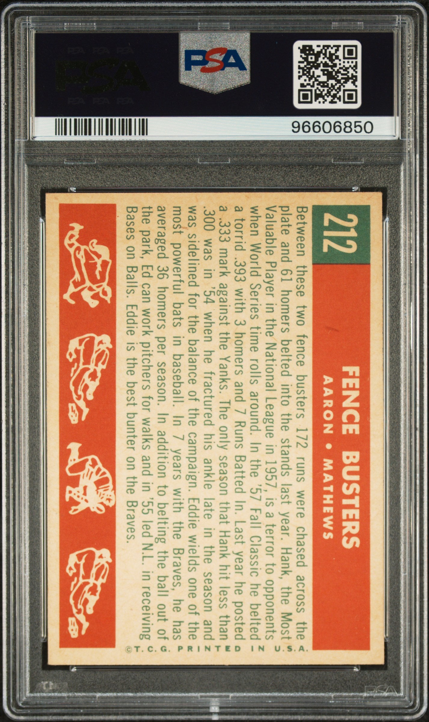 1959 Topps Fence Busters #212 White Back PSA 6