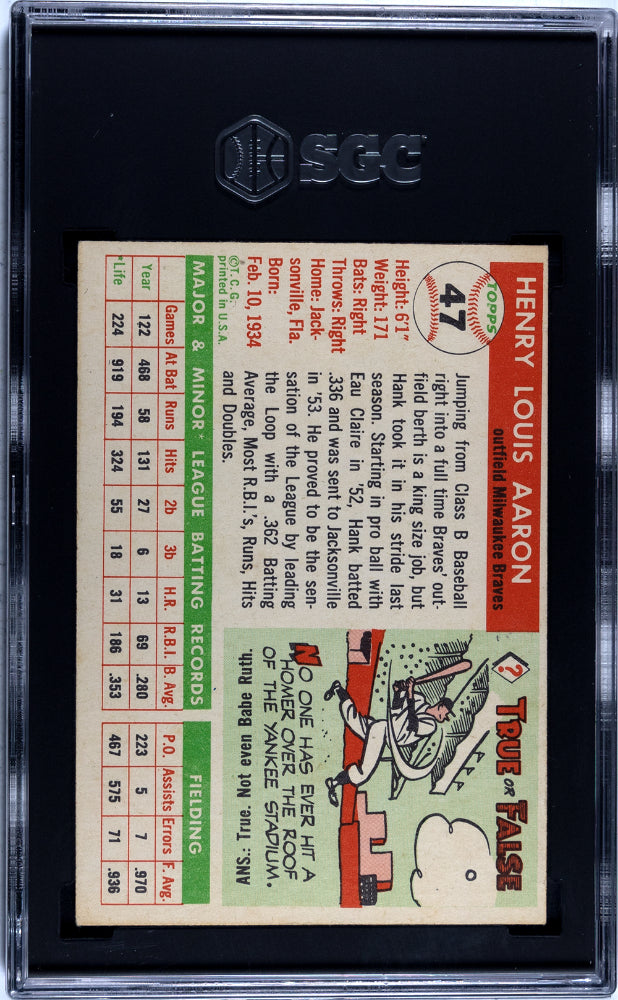 1955 Topps Hank Aaron #47 SGC 5