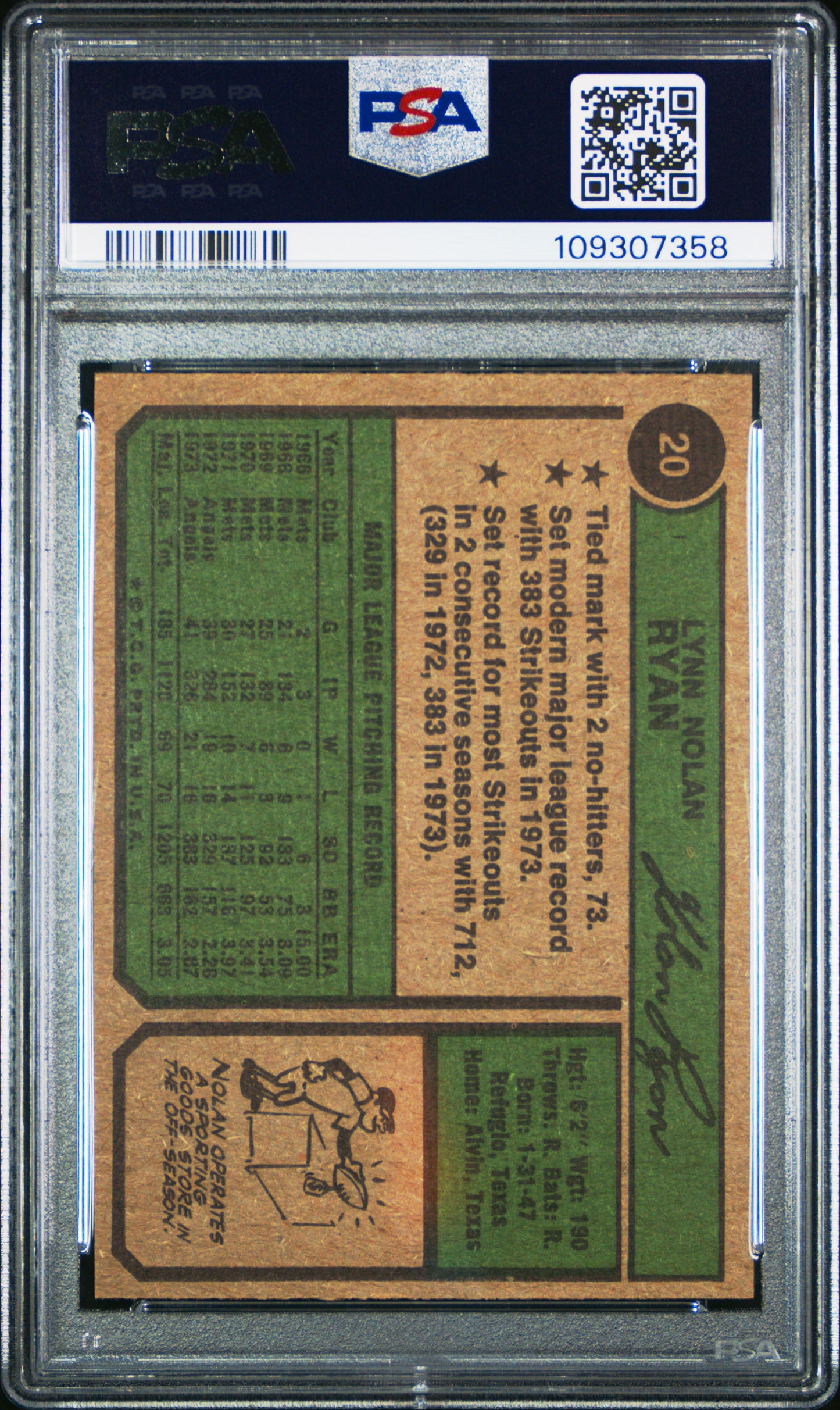 1974 Topps Nolan Ryan #20 PSA 8
