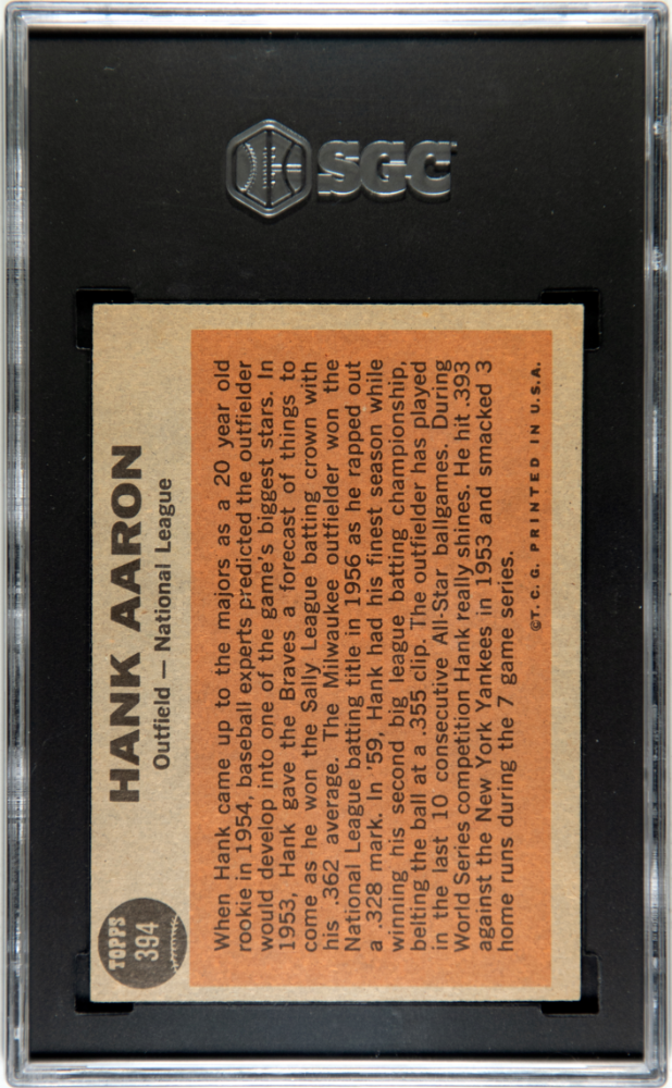 1962 Topps Hank Aaron #394 All Star SGC 4.5