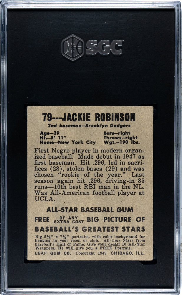 1948 Leaf Gum Co. Jackie Robinson #79 SGC 3