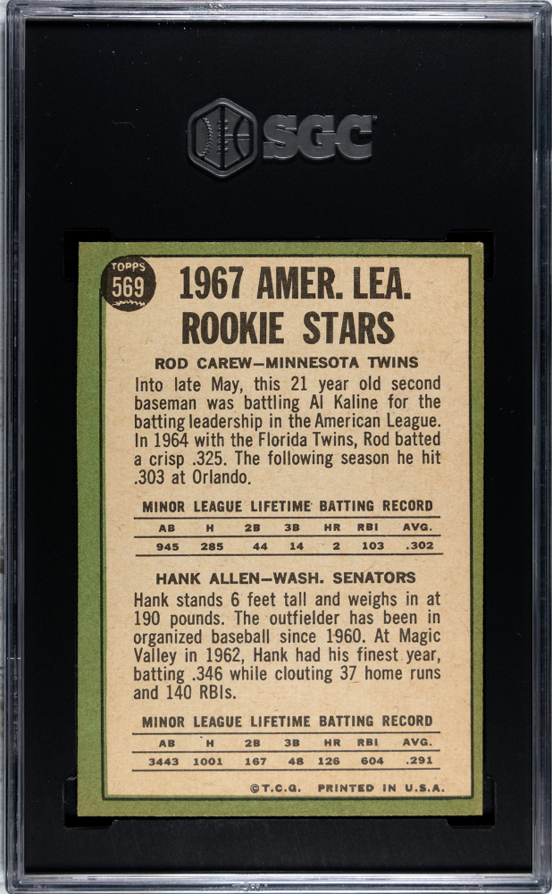 1967 Topps Rod Carew #569 SGC 5