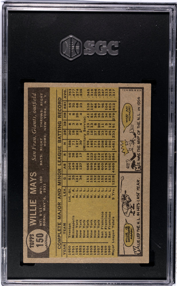 1961 Topps Willie Mays #150 SGC 2.5
