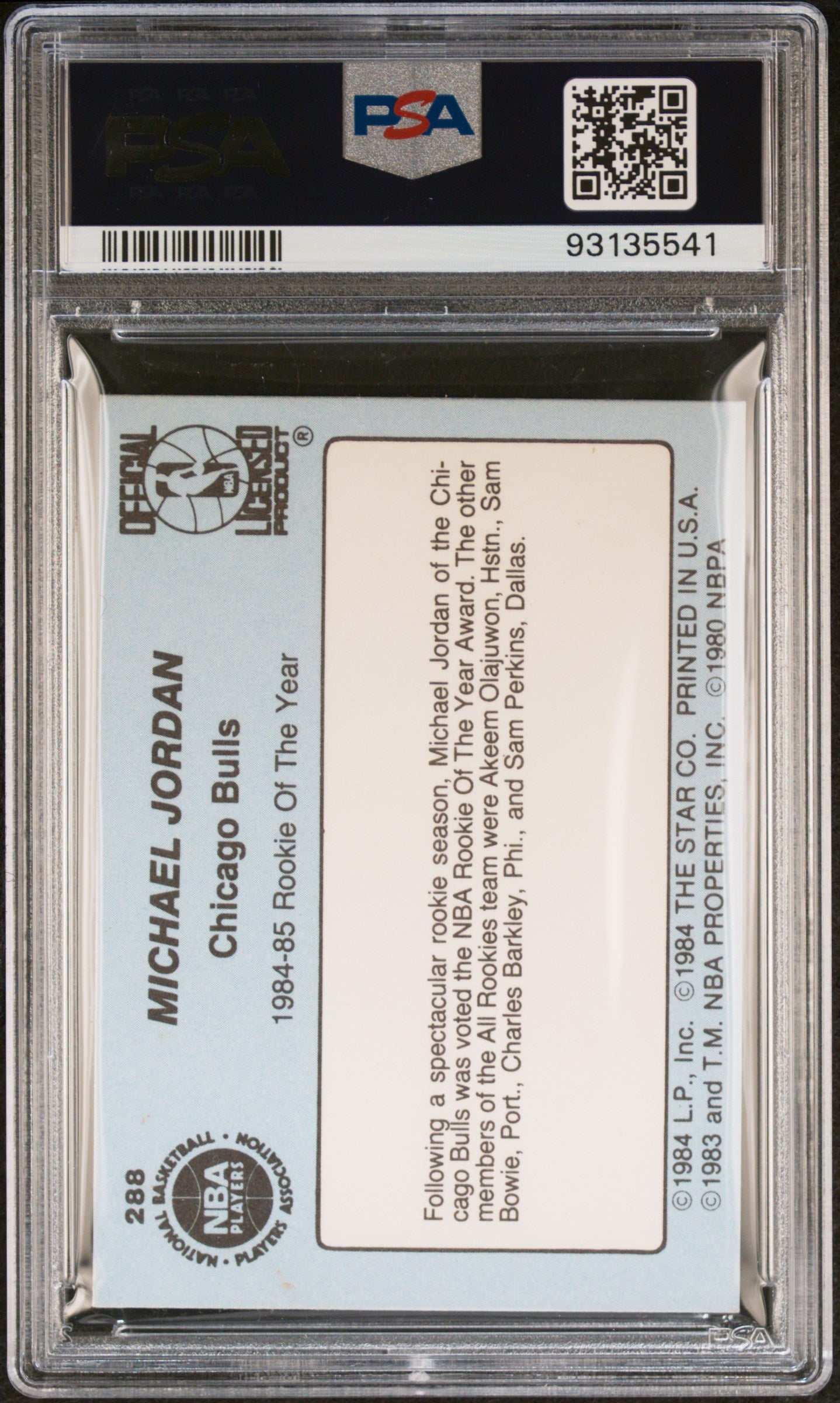 1984 Star Michael Jordan #288 PSA 3