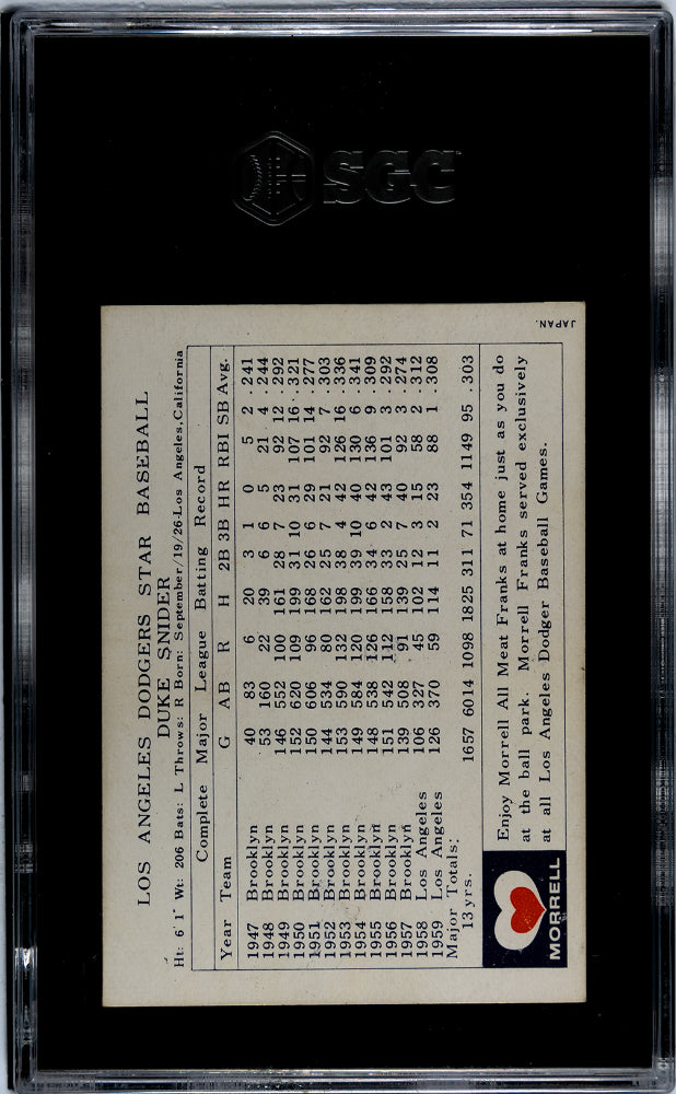 1960 Morrell Meats Duke Snider SGC 6