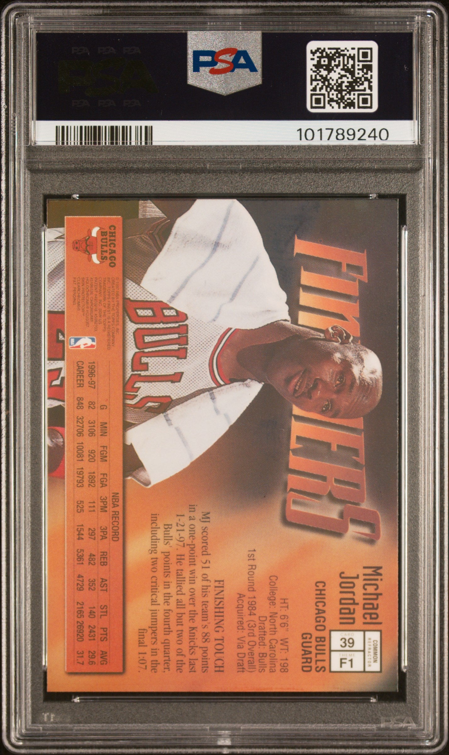 1997 Finest Michael Jordan #39 Refractor PSA 9