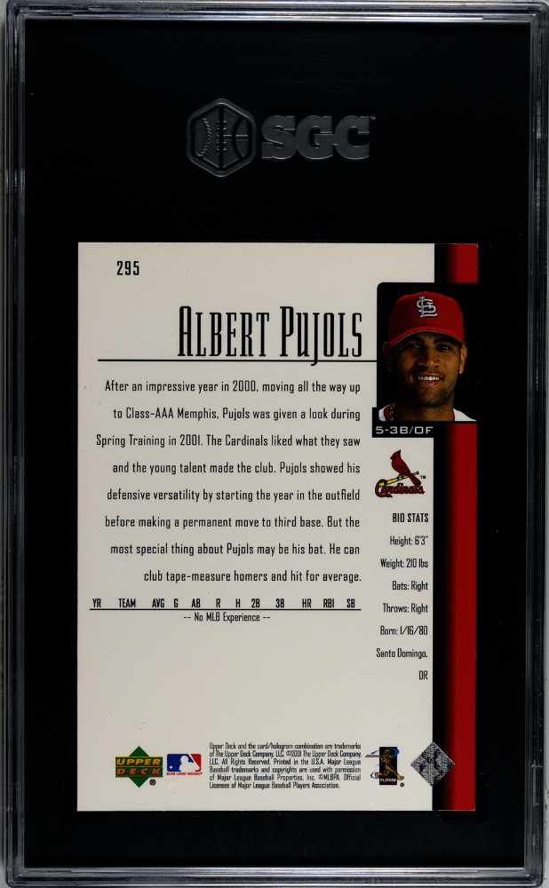 2001 Upper Deck Albert Pujols #295 SGC 9.5