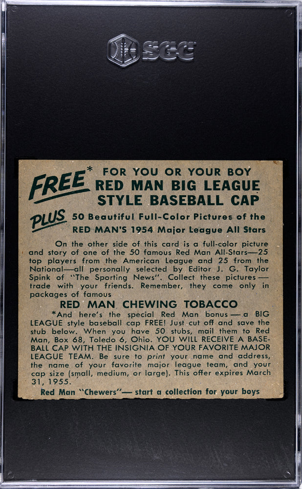 1954 Redman Tobacco Willie Mays #NL-25 (Without Tab) SGC A