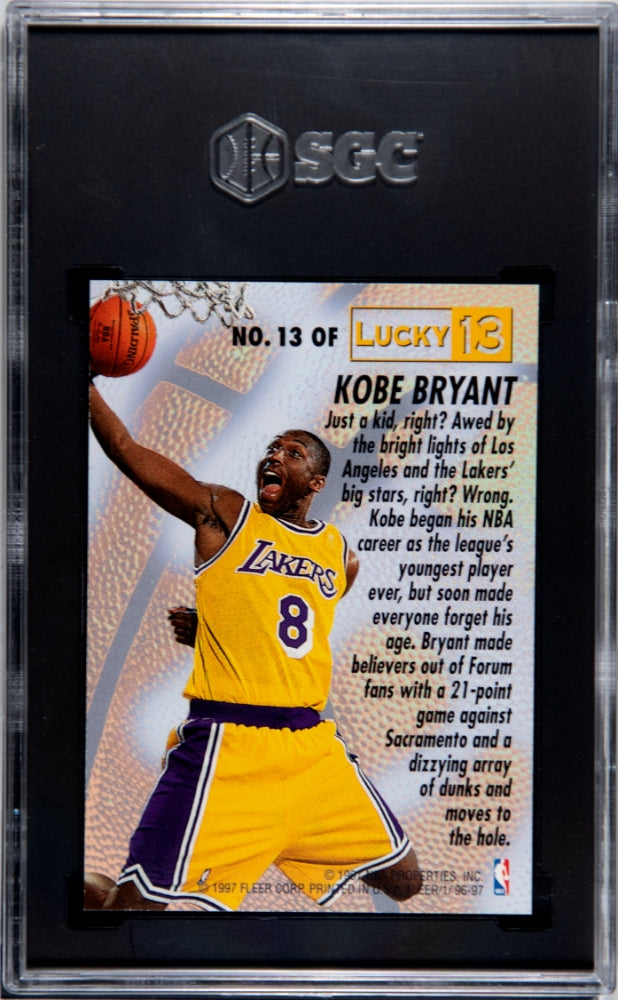 1996 Fleer Kobe Bryant #13 Lucky 13 SGC 9.5
