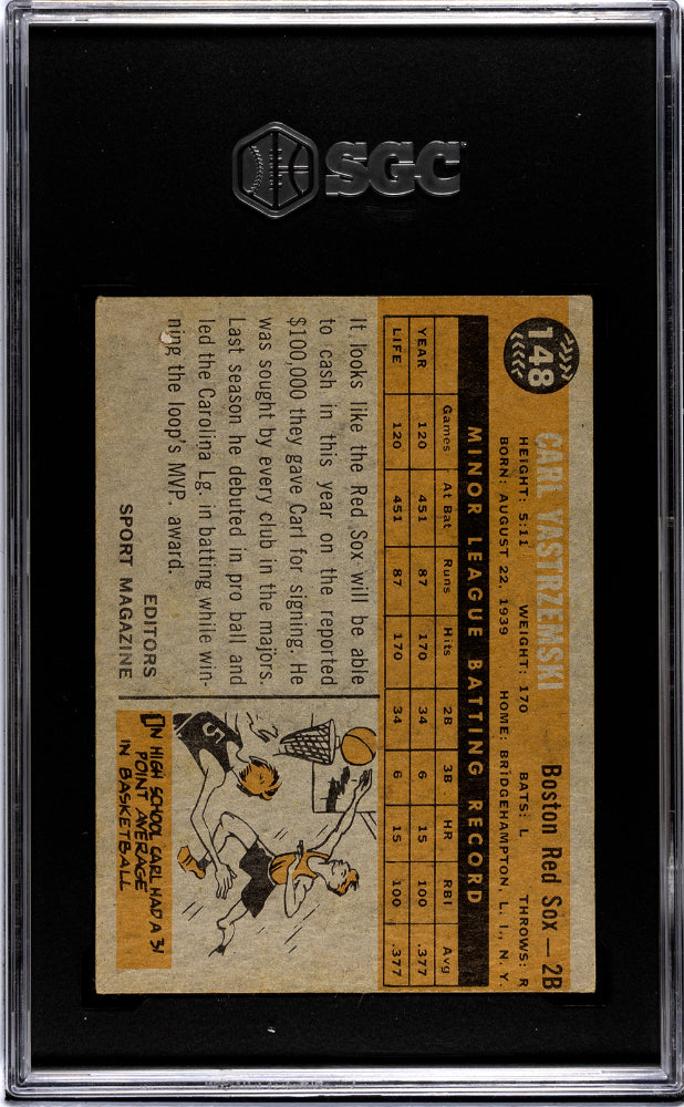 1960 Topps Venezuelan Carl Yastrzemski #148 SGC 4.5