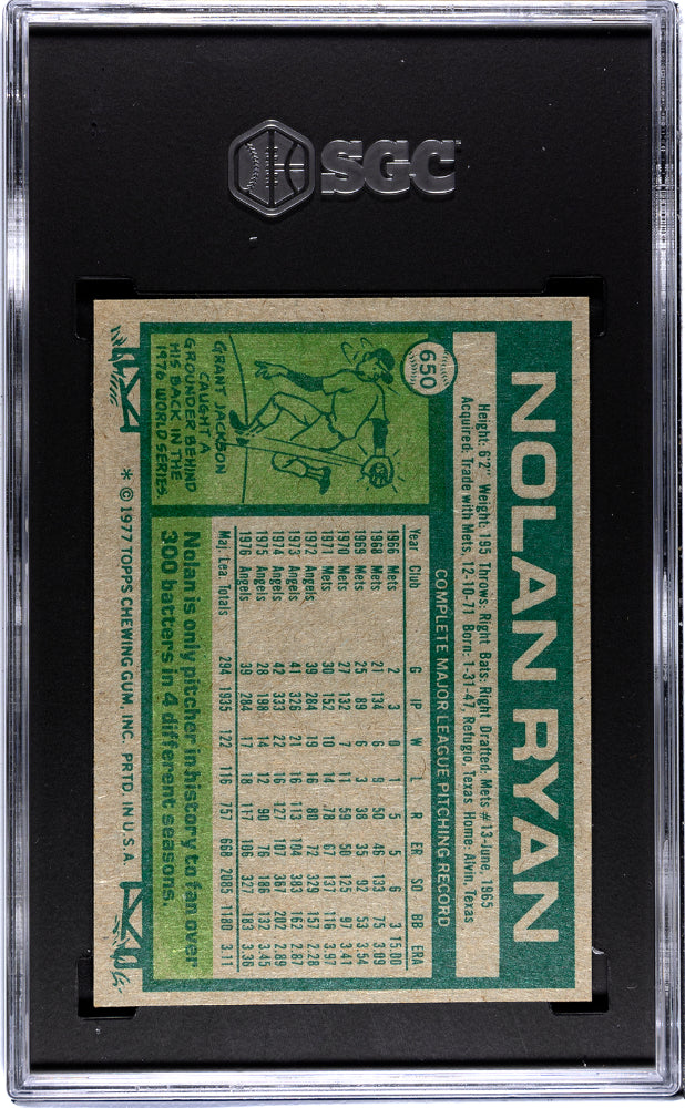 1977 Topps Nolan Ryan #650 SGC 8