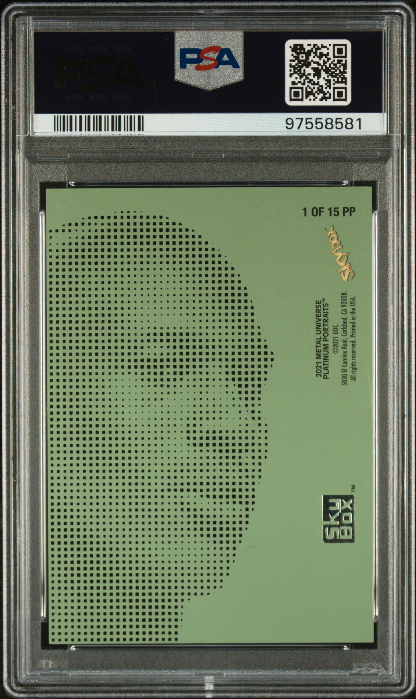2023 Upper Deck Metal Universe Platinum Portraits Michael Jordan #PP1 PLT PRT Metallic Green PSA 9