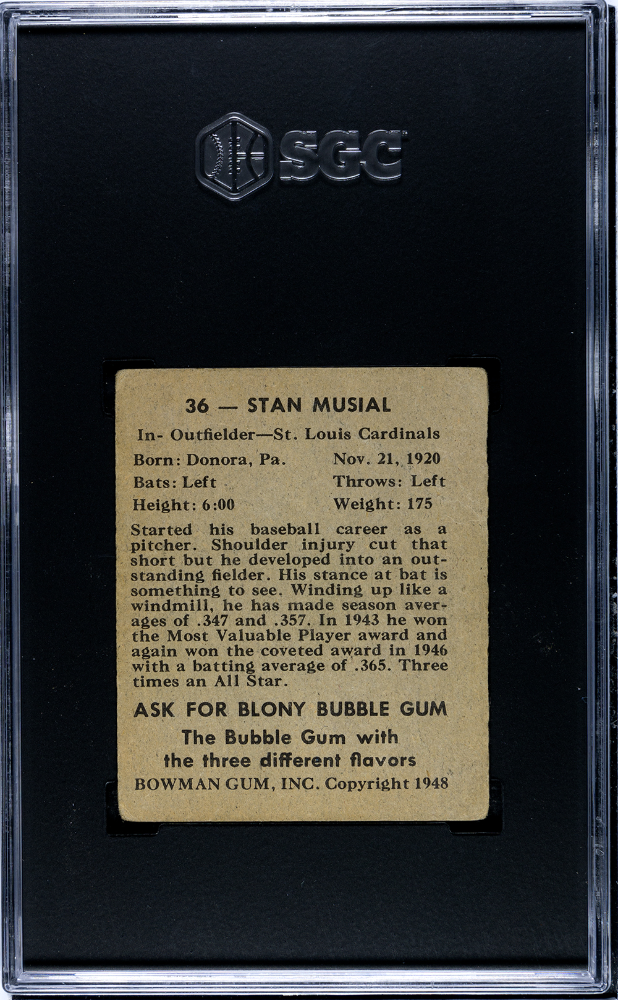 1948 Bowman Stan Musial #36 SGC 2