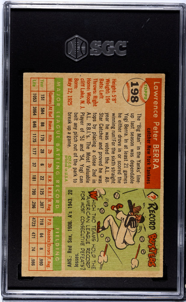1955 Topps Yogi Berra #198 SGC 2.5