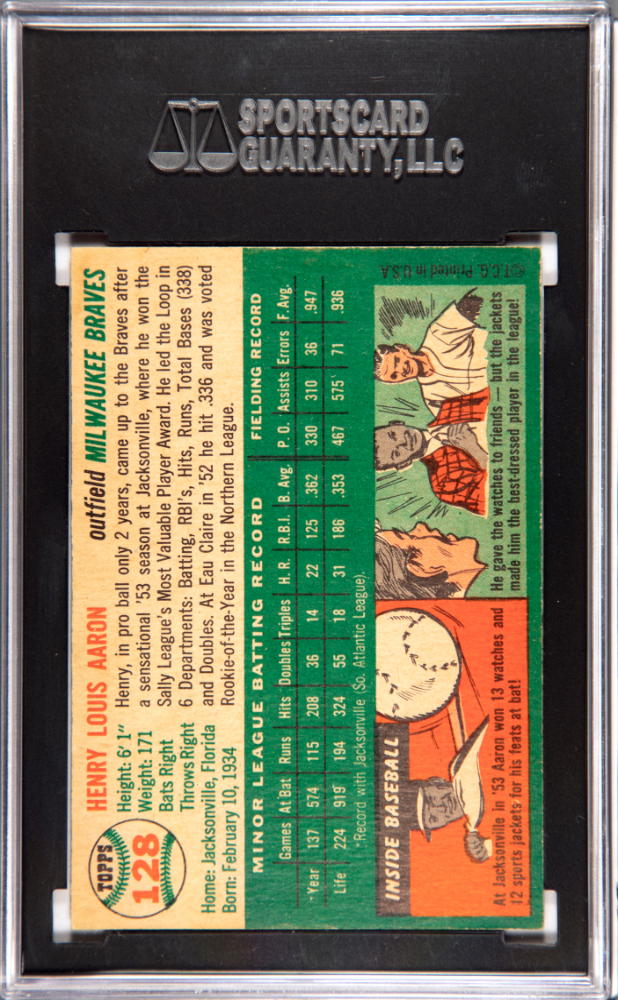 1954 Topps Henry Aaron #128 SGC 8